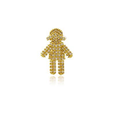 Pingente Menina Cravejado Dourado