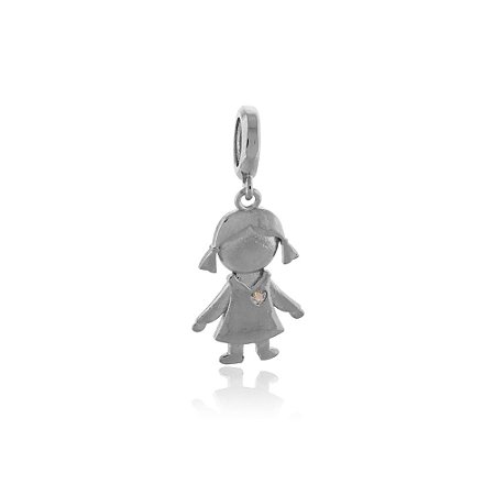 Pingente Menina Lisa Cristal Rbranco