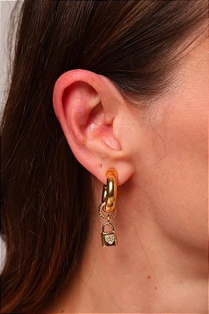 Pin Lock Cadeado Dourado