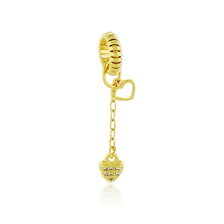 Pin Lock Corações Dourado
