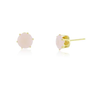 Brinco Miriam Rosa Leitoso Gg Dourado
