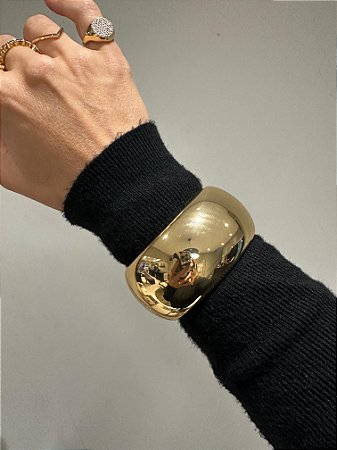 Bracelete Grosso 2 Liso Dourado