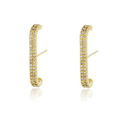 Brinco E. Hook Lara Cravejado Dourado