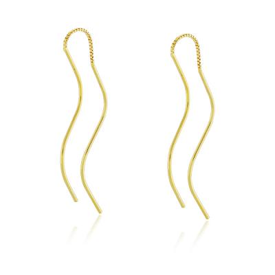 Brinco Fio Onda Dourado