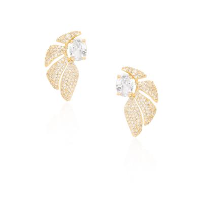 Brinco E. Cuff Asa Pedra Dourado