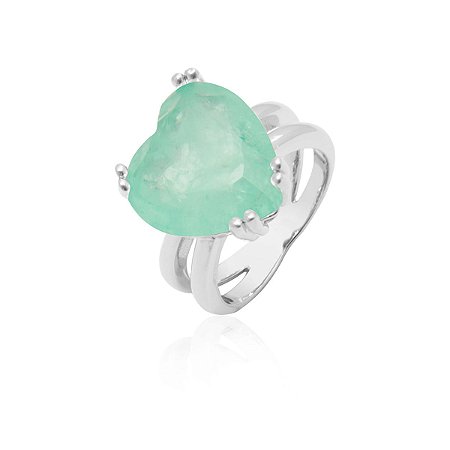 Anel Pedra Coração Turmalina Rbranco