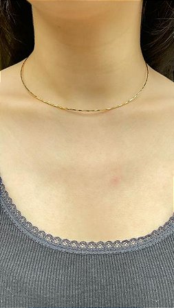 Choker Aro Riscas Dourado