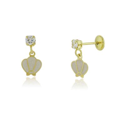 Brinco Infantil Concha Dourado