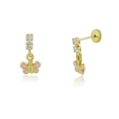 Brinco Infantil Borboleta Dourado