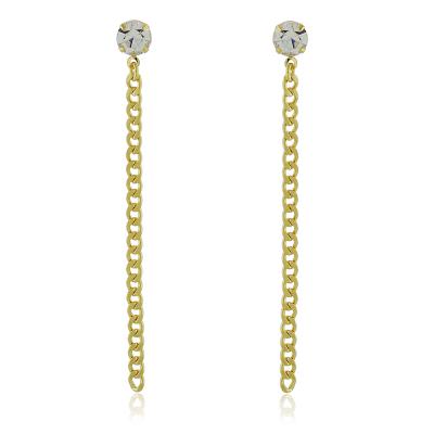 Brinco Miriam Com Corrente Dourado