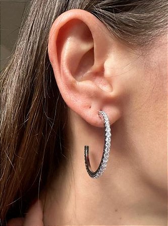 Brinco Argola Cravejada Rbranco