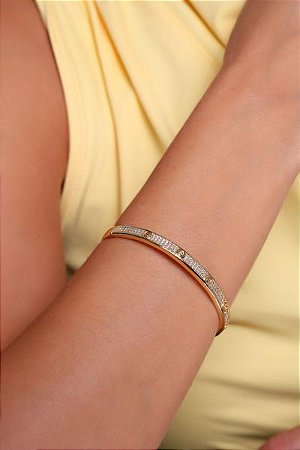 Bracelete Catia Cravejado Dourado