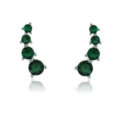 Brinco E. Cuff 4 Ródio Verde