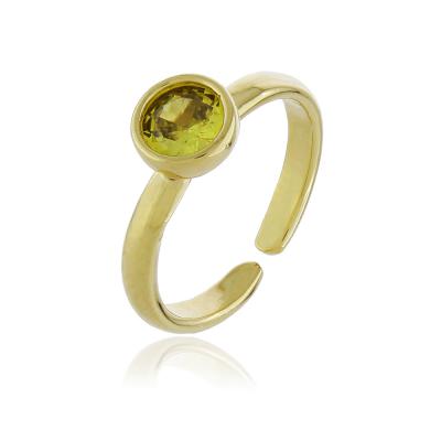 Anel Georgia Citrino Dourado