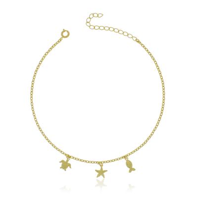 Tornozeleira Fundo Do Mar Dourado