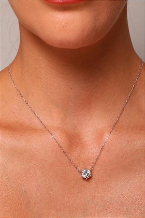 Colar Circulo Moissanite Rbranco