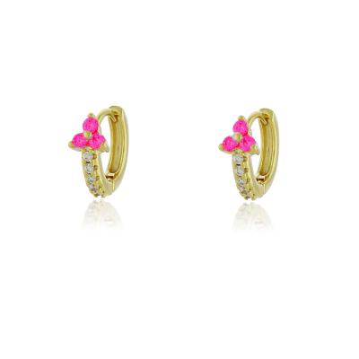 Brinco Argola P Trevinho Pink Dourado