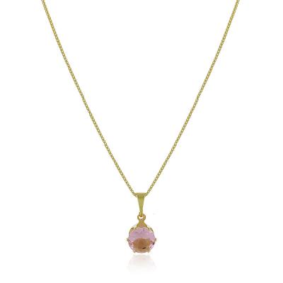 Colar Miriam Rosa 8mm Dourado