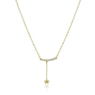 Colar Estrela Cristal Dourado