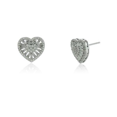 Brinco Baguete Coração Rbranco