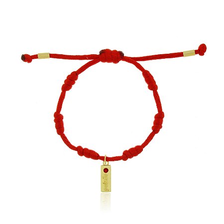 Pulseira Vibração Dourado Vermelho