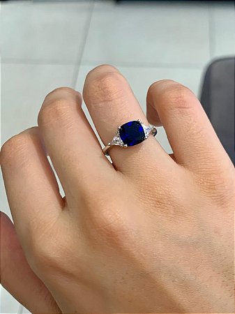 Anel Solitário Safira Rbranco