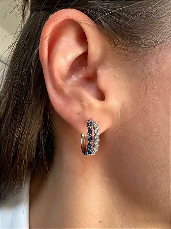 Brinco Argola Dupla Azul Rbranco