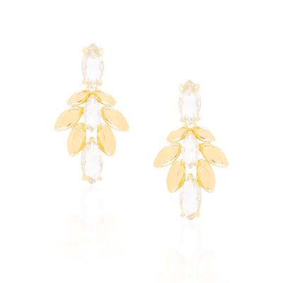 Brinco Festa Folha Dourado