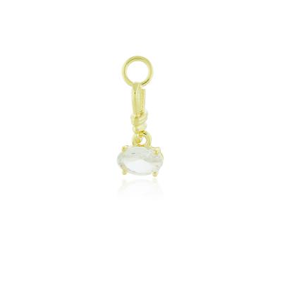 Charm Pedra Oval Dourado