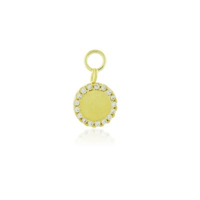 Charm Placa Redonda Dourado
