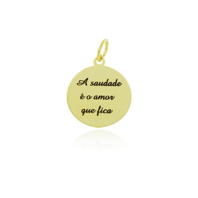 Pingente Saudade Dourado