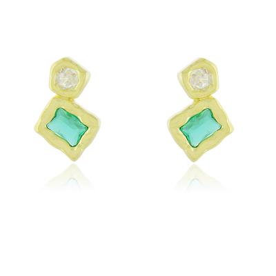 Brinco Duplo Organico Dourado