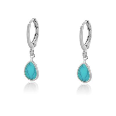Brinco Argola Turquesa Rbranco