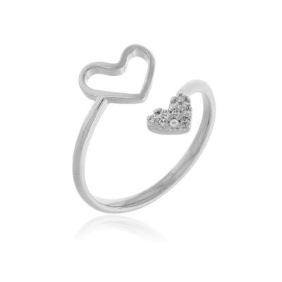 Anel Dois Corações Rbranco