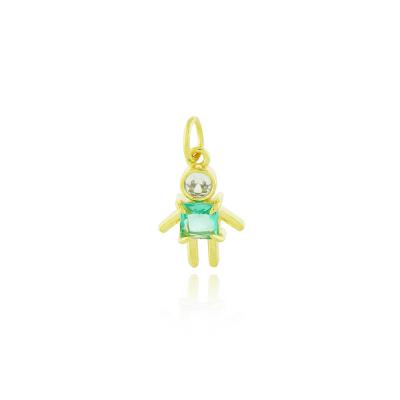 Pingente Menino Verde Dourado