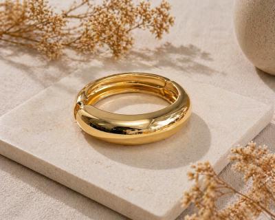 Bracelete Bold Liso Dourado