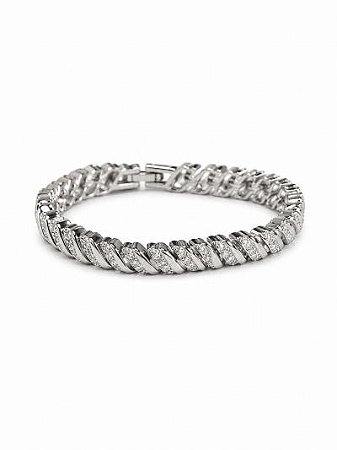Pulseira Onda Liso E Cravejado Rbranco