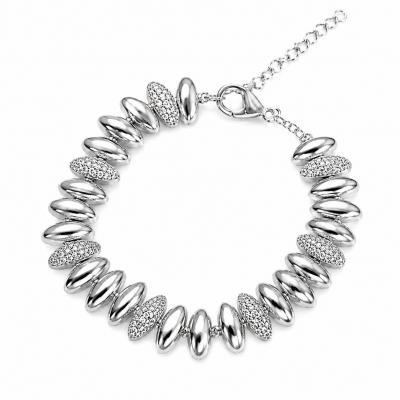 Pulseira 3 Lisos 1 Cravejado Rbranco