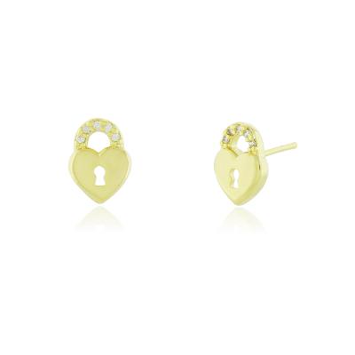 Brinco Cadeado Dourado