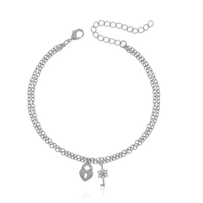 Pulseira Dupla Chave Cadeado Rbranco