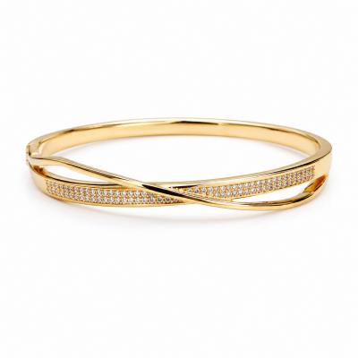 Bracelete Faixa Cravejada Dourado