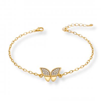Pulseira Infantil Borboleta Dourado