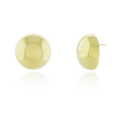 Brinco Botão Liso Dourado