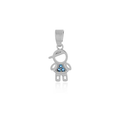Pingente Menino Zirc Azul Rbranco