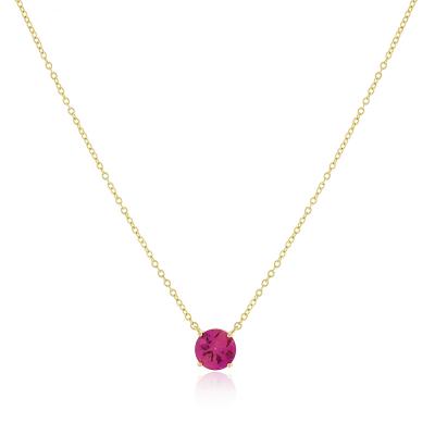 Colar Paula 10Mm Dourado Pink