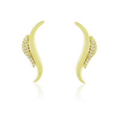 Brinco Luz E Sombra Dourado