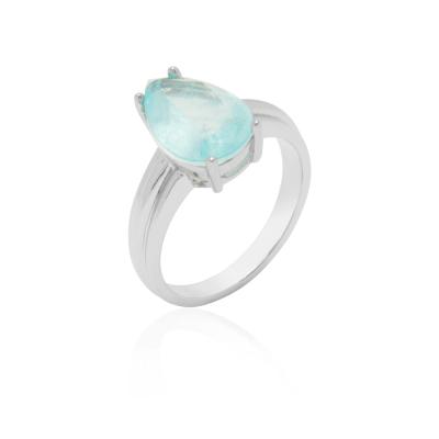 Anel Pedra Gota Azul Claro