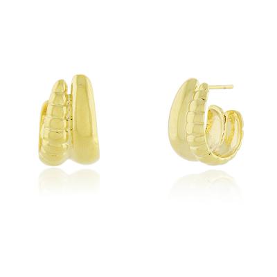 Brinco Argola 2 Lados Dourado
