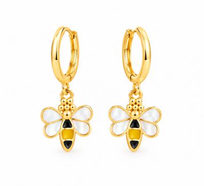 Brinco Infantil Argola Abelha Dourado