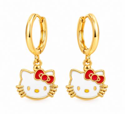 Brinco Infantil Argola Hello Kitty Dourado